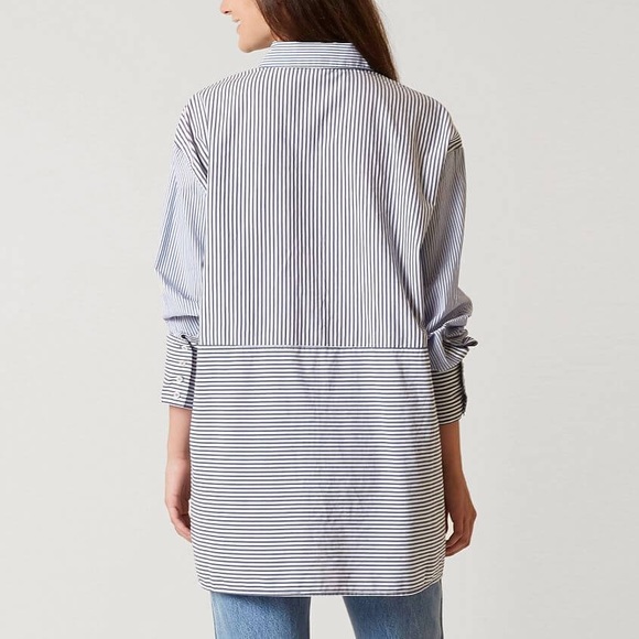 Free People Striped Lakehouse Oversized Hi-Low - Picture 2 of 8